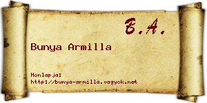 Bunya Armilla névjegykártya